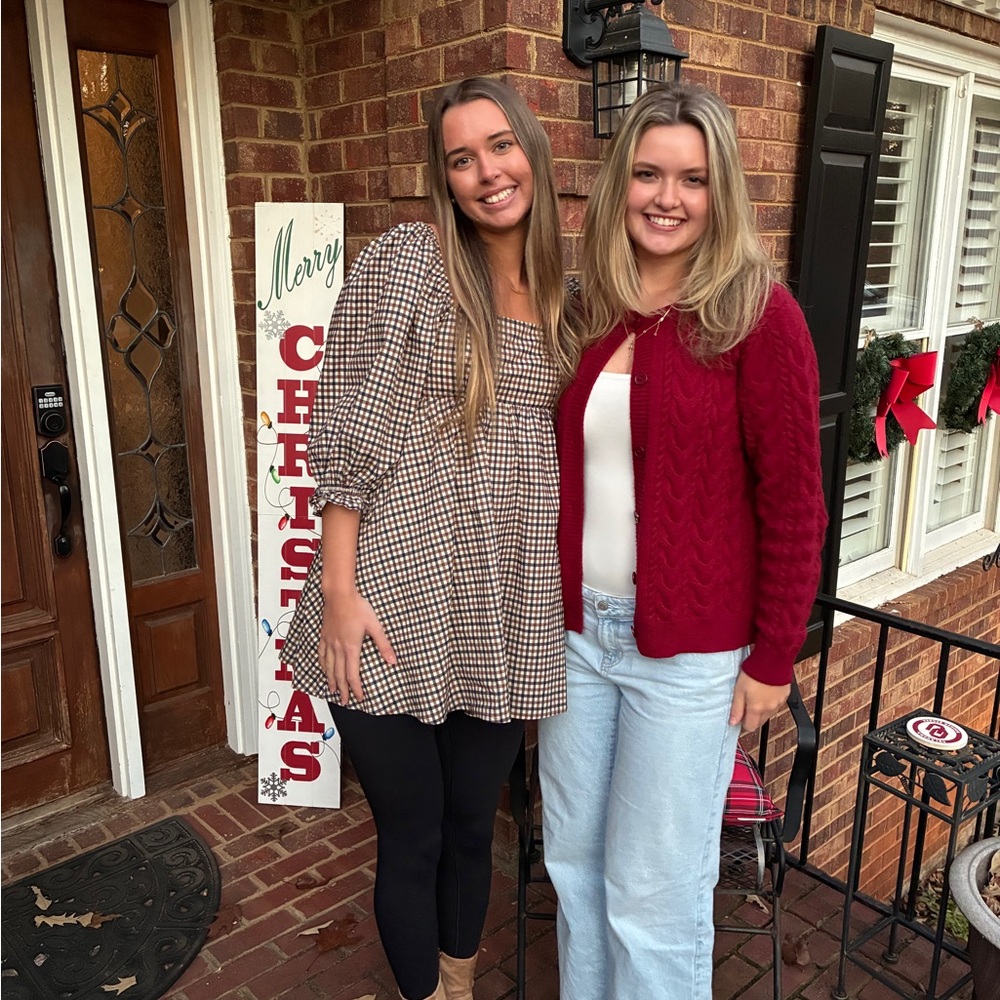 Gingham Checkered Pattern Puff Sleeve Mini Dress - image 7